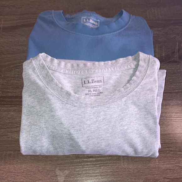 Bundle of 2 Mens L.L. Bean Long Sleeve T Shirts Blue & Gray - Picture 1 of 14